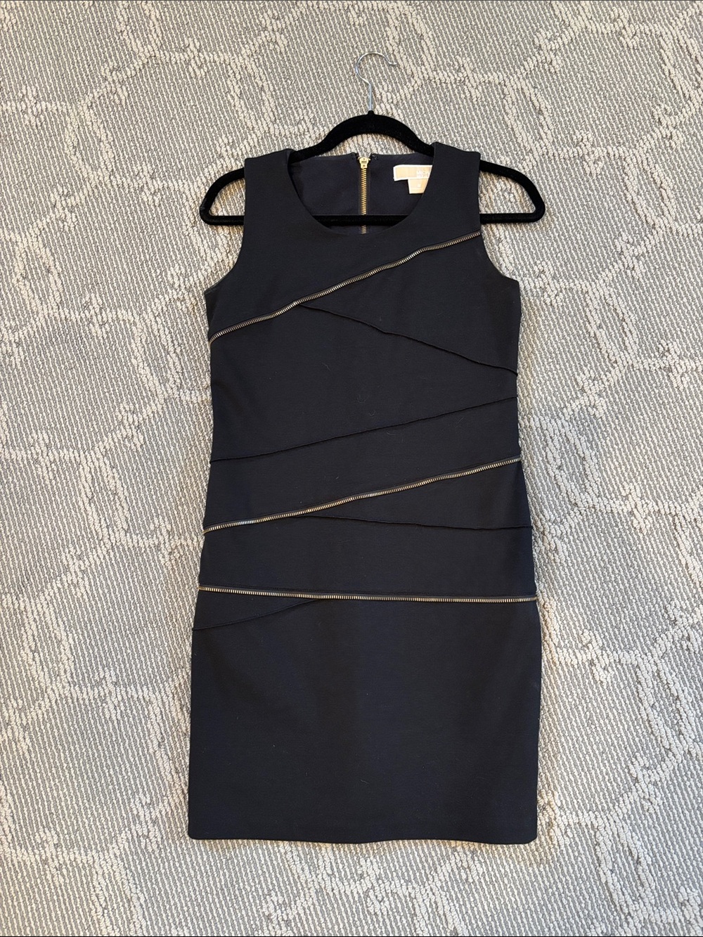 MICHAEL Michael Kors Black Mini Dress with Gold Trim